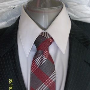HHR6- Jos A Bank Gray Multi Color Stripe Suit